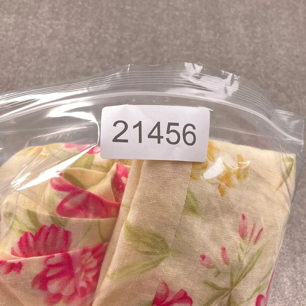 Susan Bristol‎ Skirt Women 12 Yellow Pink Floral Faux Wrap Linen Midi Summer